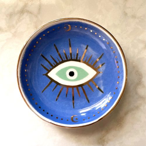 hand-painted ceramic dish