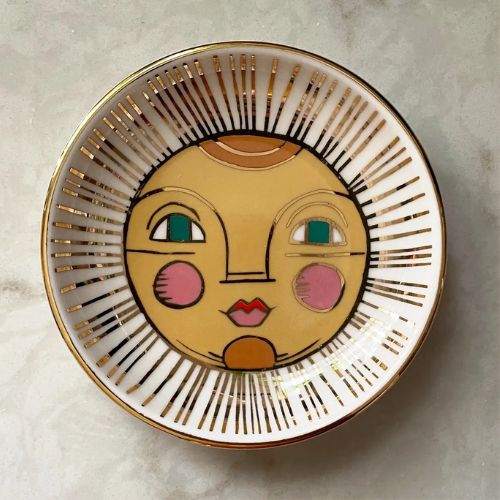 hand-painted ceramic dish