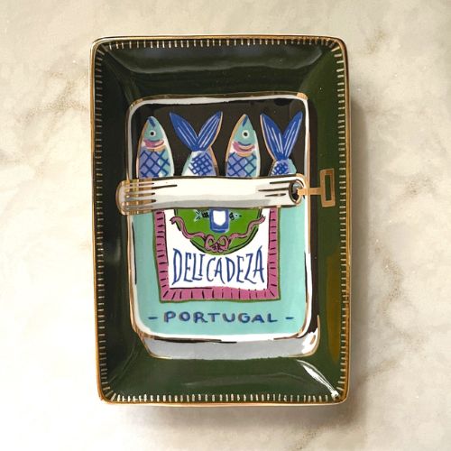 hand-painted ceramic dish